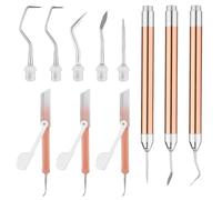 Feriany Kit d'outils de séparation en vinyle avec 3 goupilles de séparation LED, 3 pinces à lumière LED, 5 broches et crochets pour outils d'échenillage éclairés, finition fine robuste