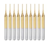 Feriany Lot de 10 fraises à queue en carbure de tungstène avec revêtement en titane CNC pour machine de circuit imprimé Tige 1/8" 0,6 mm
