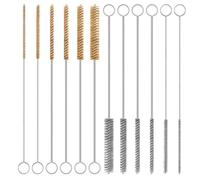 Feriany Lot de 12 brosses en de laiton en acier inoxydable, 12 longues goupillons, brosse de nettoyage de tuyaux, brosse de forage