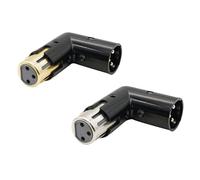Feriany Lot de 2 adaptateurs audio XLR coudés 3 broches mâle vers XLR à angle droit (adaptateur XLR 90 degrés)