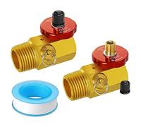 Feriany Lot de 2 collecteurs de réservoir d'air avec port de remplissage, valve de sécurité et réservoir NPT de 1/2" x tuyau NPT de 1/4" x calibre NPT 1/8"