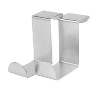 Feriany Lot de 2 crochets de porte arrière en acier inoxydable pour placard de cuisine - Crochets de rangement pour accrocher des crochets argentés