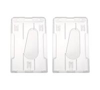 Feriany Lot de 2 porte-badges verticaux en plastique rigide - Double carte d'identité - Multicolore - Transparent - 10 x 6 cm