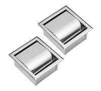 Feriany Lot de 2 porte-papier toilette encastrables en acier inoxydable - Pour salle de bain