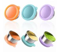 Feriany Lot de 3 récipients à vinaigrette de 50 ml, à emporter, en acier inoxydable, avec couvercles en silicone pour boîtes à bento