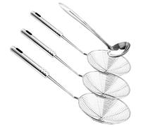 Feriany Lot de 4 cuillères à écumoire en acier inoxydable pour friteuse de cuisine