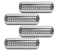 Feriany Lot de 4 lampes à 42 LED pour bateau - Lumière bleue sous-marine - Ponton - Lumière marine