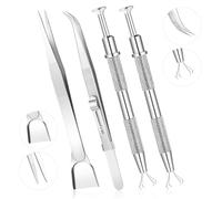 Feriany Lot de 4 outils pour décorer les gâteaux, 4 griffes d'épandage, pince à perles, kit d'outils de décoration de gâteau en acier inoxydable