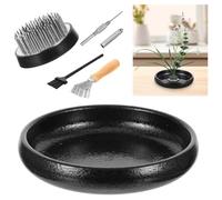 Feriany Lot de vases plats en céramique avec 1,8 outil de redressement d'aiguille grenouille