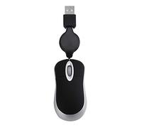 Feriany Mini souris filaire USB rétractable 1600 souris de voyage pour Windows 98 2000 XP Vista Ve (Noir)