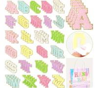 Feriany Patch autocollant thermocollant lettres de l'alphabet collège autocollants pour vêtements, , broderie de lettre C, bonne finition