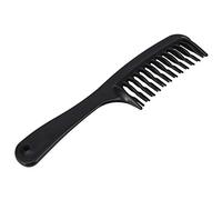 Feriany Peigne démêlant à double rangée avec poignée pour cheveux longs bouclés mouillés Noir