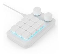 Feriany Programmation Macro Clavier Filaire Personnalisé RGB 12 Touches Copie Coller Bouton Mini Clavier de Hotswap Macropad Blanc
