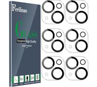 Ferilinso Camera Lens Protector for iPhone 14/15/14 Plus/15 Plus/13/13 Mini | 6 Pack, verre trempé 9H +, couverture de caméra anti-brisage de qualité militaire, étui adapté, HD, sans éblouissement flash