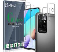 Ferilinso Verre Trempé Conçu pour Xiaomi Redmi 10, 3 Pièces HD Film Vitre Protection écran avec 2 Pièces Caméra Arrière Protecteur, Coque Amical, Dureté 9H, Sans Bulles