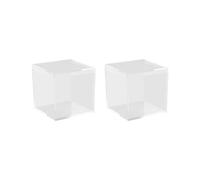 Feriuzymix Lot de 2 boîtes à dragées en forme de cube transparent pour gâteau de fête prénatale 6 x 6 x 6 cm