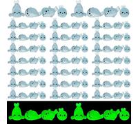 Ferizzia 100 Pièces Mini Figurines d'animaux Lumineuses, Figurines de Phoque Minuscules en Résine, Petits Animaux Lumineux, Statuette de Phoque, pour Aquarium, Jardin Miniature, Maison de Poupée