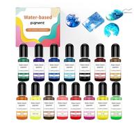 Ferizzia 15 Pièces Pigments de Couleur pour Poudre de Coulée, 15 Couleurs de Couleur pour Plâtre, Pigment Résine Époxy, pour Fabrication Bougie, Kit Savon, Ciment, Résine Époxy, Plâtre de Béton