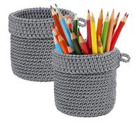 Ferizzia 2 Pièces Paniers Suspendus Corde Coton Petit Panier Rangement Tissé, 13 x 14 cm Panier Suspendu, Corde Coton Paniers, pour Ranger Articles Dans Chambre, Bureau, Cuisine, Jardin, Terrasse