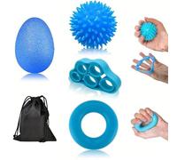 Ferizzia 5 Pièces Bleu Balle Reeducation Main, Hand Grip Strengthener