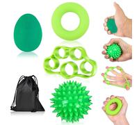 Ferizzia 5 Pièces Vert Hand Grip Strengthener, Balle Reeducation Main
