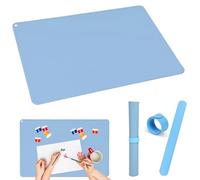 Ferizzia Tapis de Peinture en Silicone pour Enfants 60 X 40cm, avec Clip D'Absorption Magnétique, Tapis de Bricolage Lavable, Réutilisable Sous-Main de Table Antidérapant, pour Bricolage, Peinture