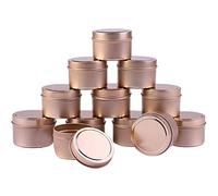 Ferleiss Lot de 12 boîtes à bougies en étain de 113,4 g pour la fabrication de bougies, les loisirs créatifs, le stockage et plus encore (doré)