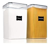 Ferleiss Lot de 2 boîtes de conservation alimentaires avec couvercles hermétiques 6,5 L pour farine, sucre, nourriture de cuisson et stockage des aliments secs