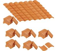Ferleiss Lot de 200 dalles de toit miniatures rouges pour décoration de jardin ou de cuisine