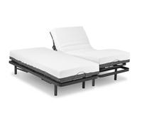 Ferlex Lit double électrique articulé avec matelas viscoélastique, 2x70x190