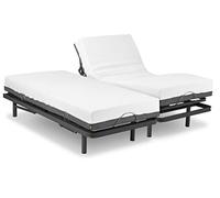 Ferlex - Lit Electrique avec Matelas orthopédique en Mousse viscoélastique Elion | Deux Lits indépendants | Télécommande sans Fil (180x200)