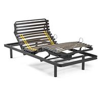 Ferlex - Sommier articulé électrique 80x190 | Structure métallique Robuste | Ergonomique | 12 Lattes Doubles avec réglage