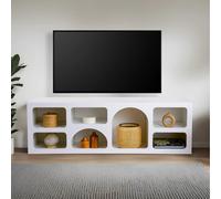 Ferlis - Buffet Bas 7 Niches Design Organique Blanc 160x50cm