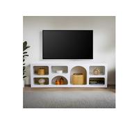 Buffet bas 7 niches design organique blanc 160x50cm FERLIS