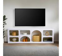 Ferlis buffet bas 7 niches design organique blanc 160x50cm