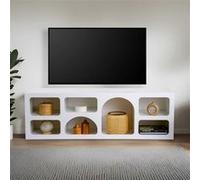 Concept Usine Buffet bas FERLIS 7 niches design organique blanc 160x50 cm