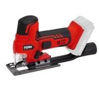 FERM JSM1037 Scie Sauteuse Sans Fil 20V AX-POWER - 4 Positions Pendulaires - Vitesse Variable 1000-2300/min - Soufflerie, Capot Transparent, Coupe 45° - Sans Batterie ni Chargeur