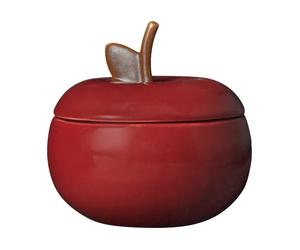 Ferm Living Apple bol en céramique avec couvercle Rouge profond. Ø9.5 cm