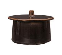 Ferm Living Bocal Marnen avec couvercle Carob brown. Ø13x7 cm