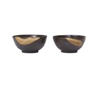 Ferm Living Bol Koyo lot de 2 Dark brown-buff. Ø8.5x4.5 cm