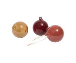 Ferm Living Boule en verre julkulor M Ø8 cm. 3 pièces Roseate Opaque