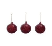 Ferm Living Boules de Noël Flurry. lot de 3 L. Picante Red