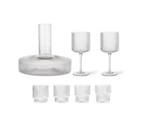 Ferm Living Carafe et verre Ripple 17 pièces - Clair