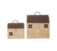 Ferm Living Casu paniers de rangement en forme de maison. lot de 2 Natural-brun foncé