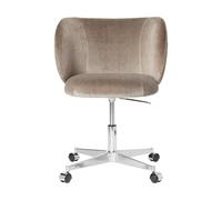 Ferm Living Chaise de dîner Rico sur roues Devoré Velvet Flint Grey