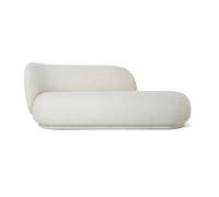 Ferm Living Chaise longue Divan Rico bouclé gauche Blanc cassé