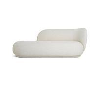 Ferm Living Chaise longue Divan Rico bouclé droite Blanc cassé