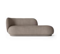 Ferm Living Chaise longue Divan Rico gauche Brossé gris chaud