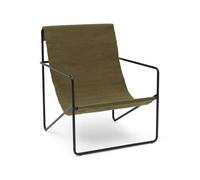 ferm LIVING Chaise lounge Desert structure noire olive lxHxP 63x77,5x66,2cm