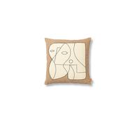 FERM LIVING Coussin FIGURE CUSHION 50x50 Taupe White camel